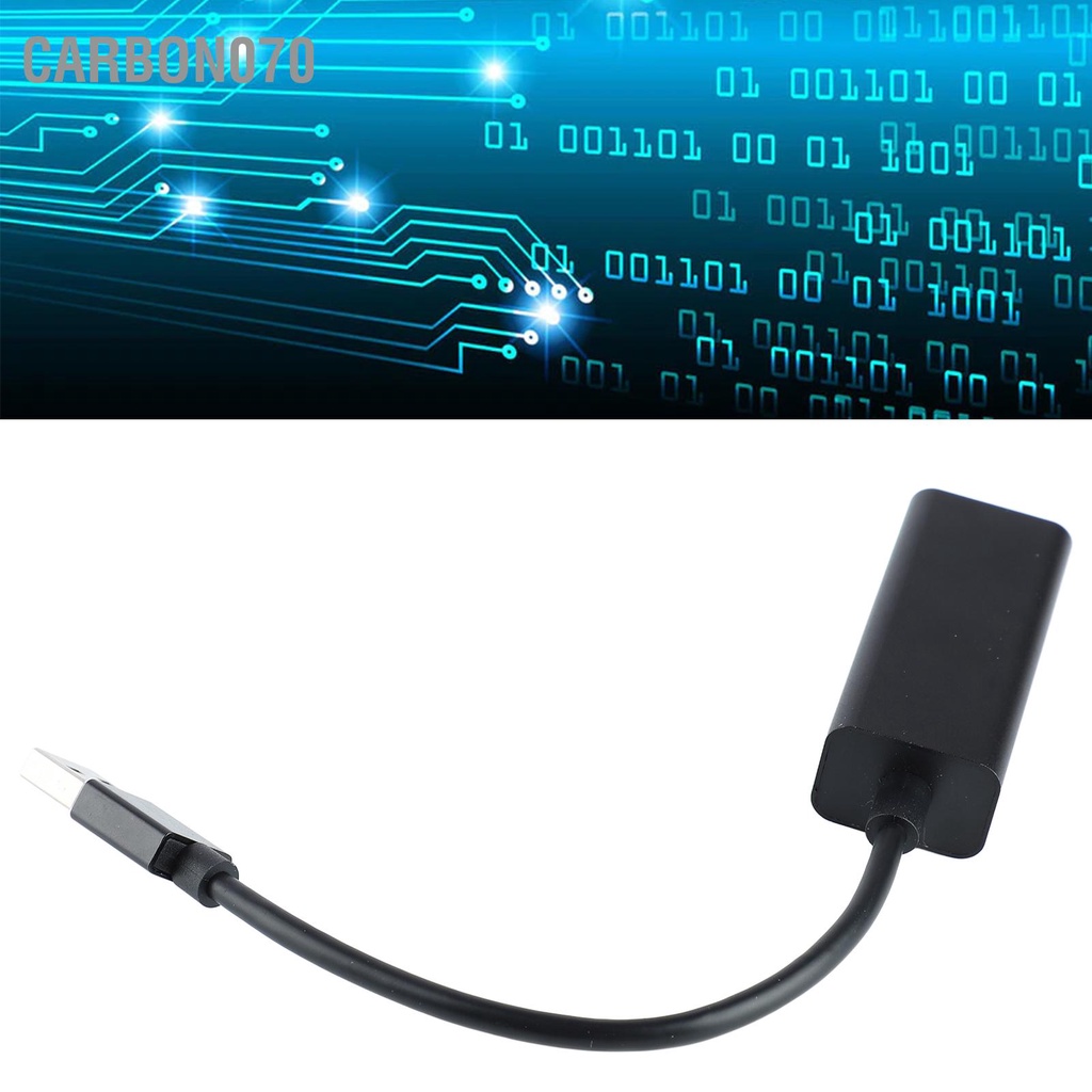 Carbon070 Bộ chuyển đổi USB C sang Ethernet với cáp Gigabit Type RJ45 nhẹ cho máy tính bảng màu đen
