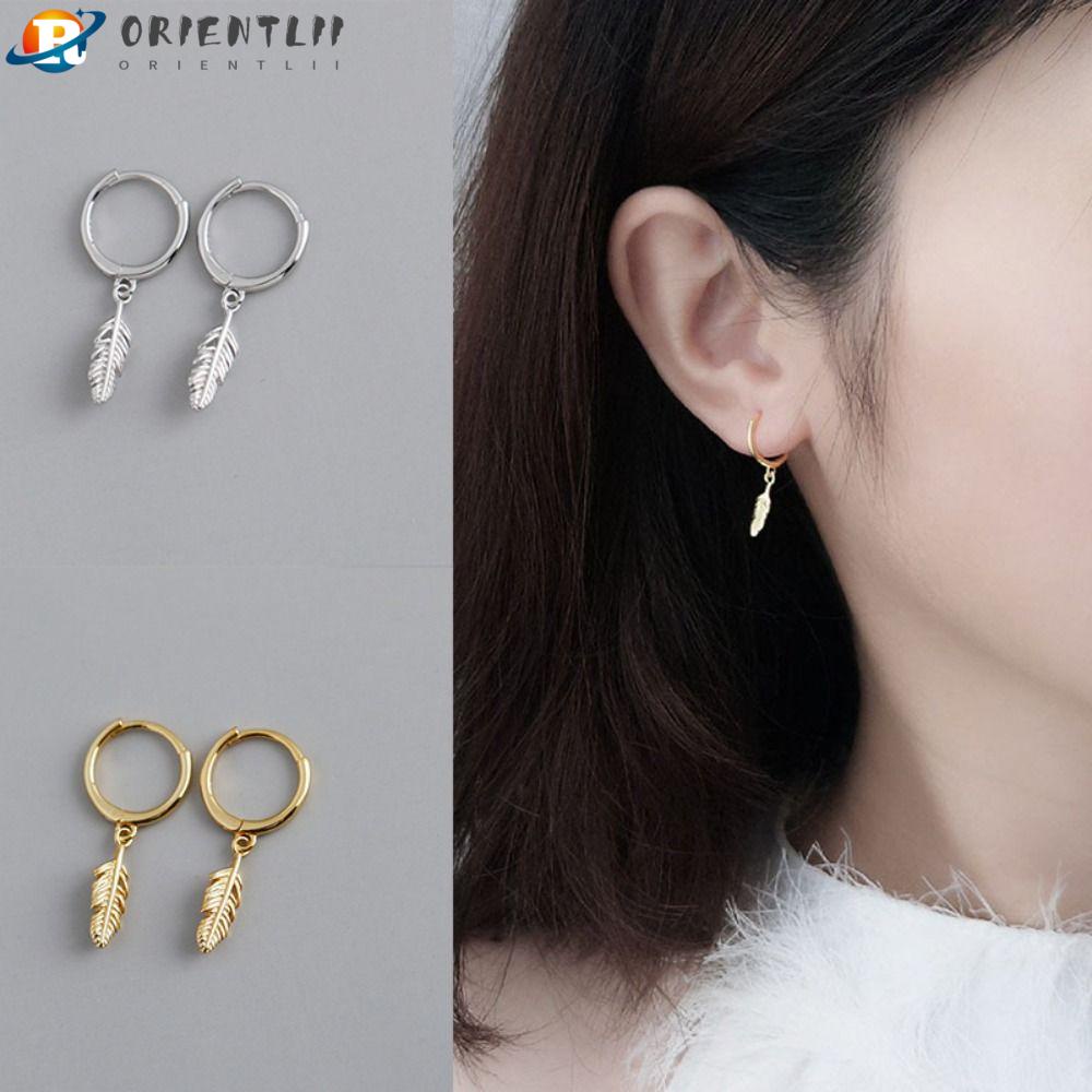 ORIENTLII 3 Đôi Bông Tai Hình Lông Vũ Thời Trang