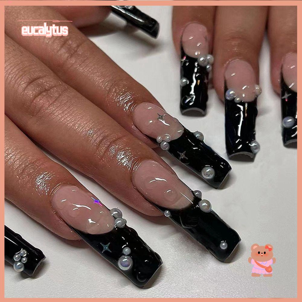 EUTUS Hộp 24 Móng Tay Giả Che Phủ Toàn Diện Họa Tiết Bướm