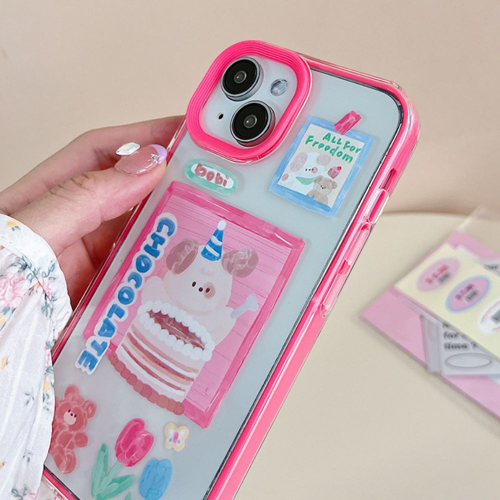 Ốp Điện Thoại TPU Mềm Chống Sốc 3 Trong 1 In Hình Gấu Dễ Thương Cho IPhone 14 13 12 11 Pro Max X XR 8 7 Plus