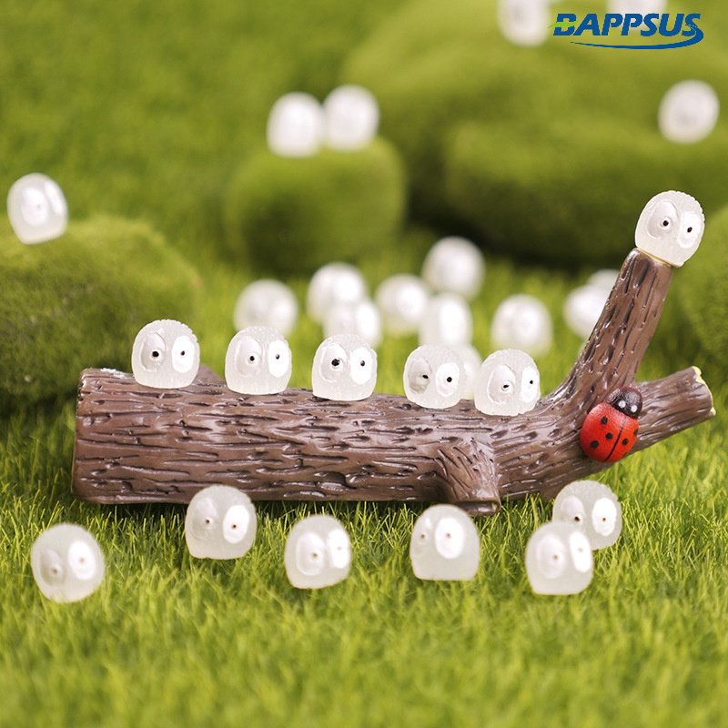 Bộ 5 Chậu Cây Mini Dễ Thương Dạ Quang Chống Bụi Trang Trí Tiểu Cảnh / Xe Hơi / Phòng Ngủ Hình Người Ngoài Hành Tinh Totoro Phát Sáng