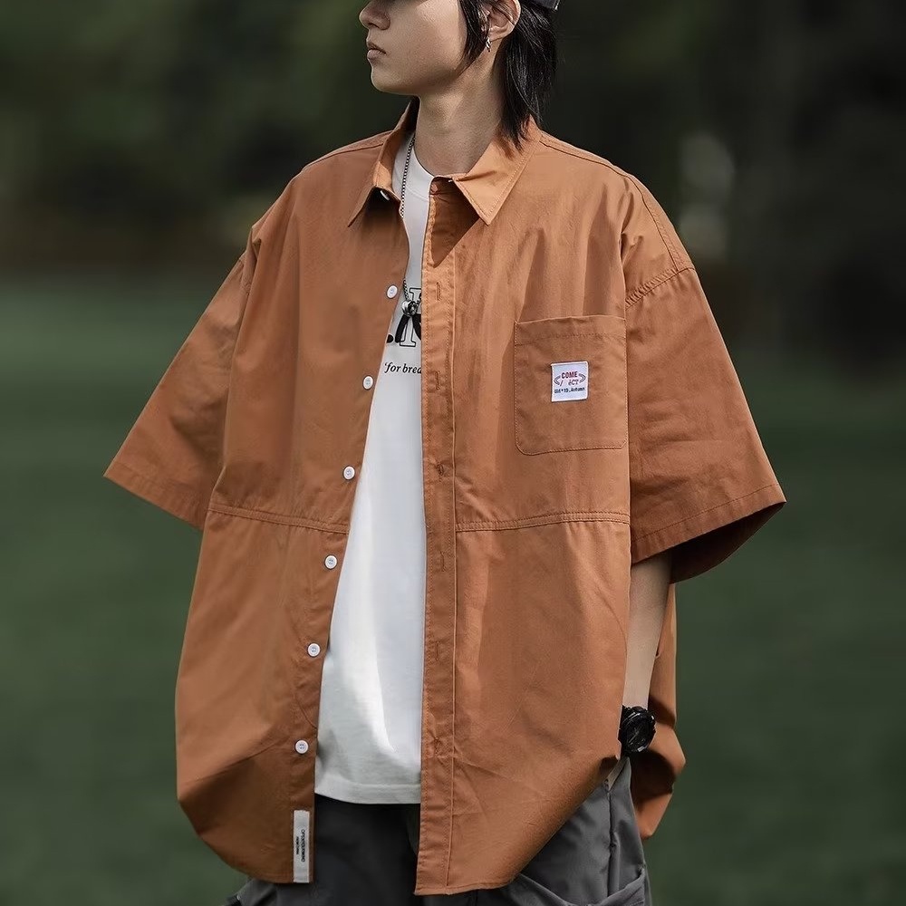 Áo Sơ Mi Tay Ngắn Phong Cách Retro Thời Trang Mùa Hè Cho Nam