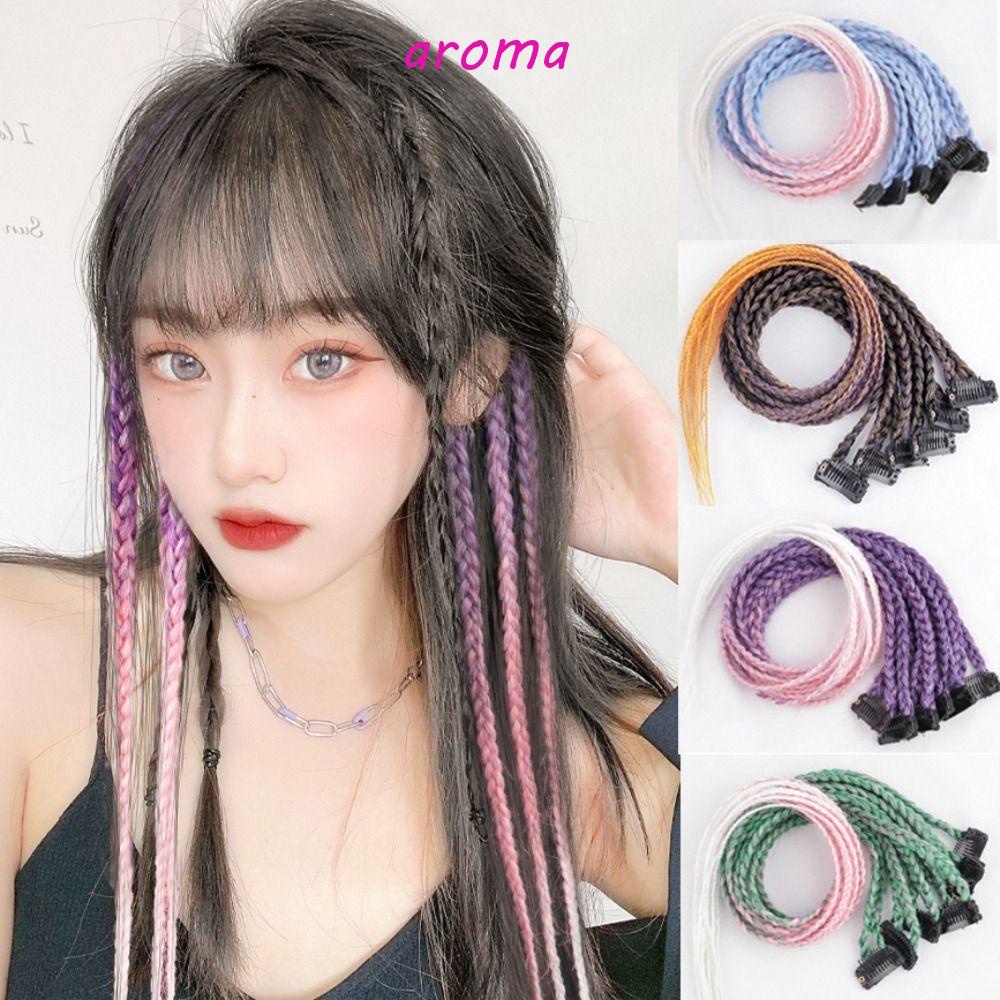 AROMA Bím Tóc Giả Bằng Sợi Nhuộm Cách Nhiệt Dễ Thương Chất Lượng Cao Cho Bé