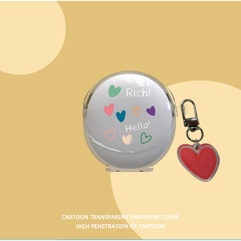 Vỏ Bảo Vệ Hộp Sạc Tai Nghe Bluetooth Không Dây OPPO Enco air3 Bằng TPU Mềm Trong Suốt Kèm Móc Khóa Hoạt Hình