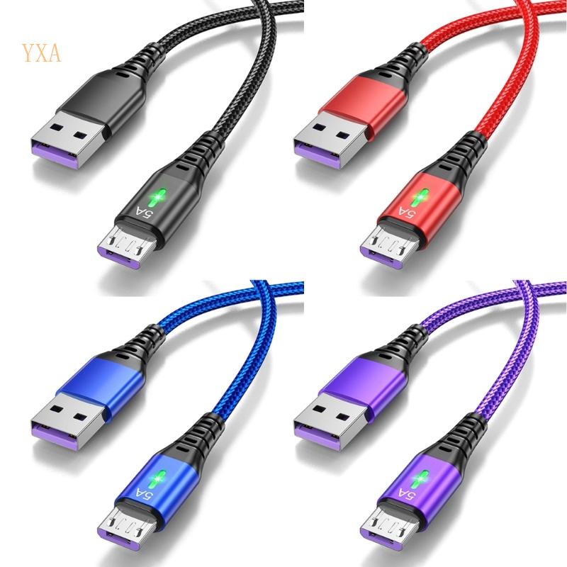 Dây Cáp Sạc USB A Sang Micro USB 5A Bằng Nylon Bện Cho Điện Thoại