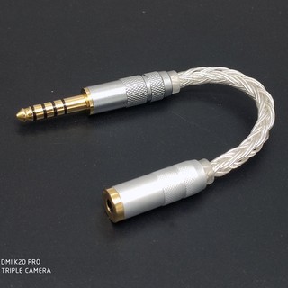 16-strand single crystal copper upgrade line Silver Line 16-strand 4.4 Conversion line balanced conversion head plug conversion wire audio accessories JZDX