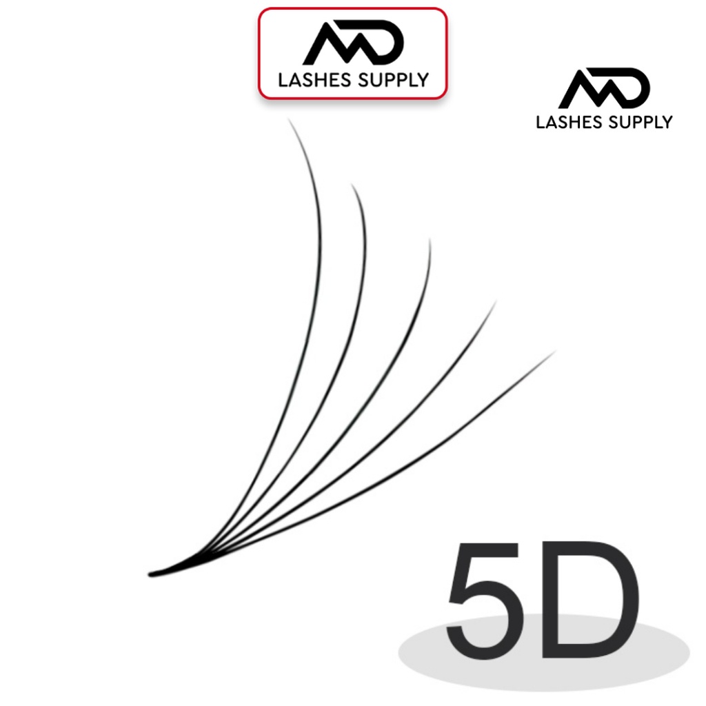 Mi fan 5D MD LASHES độ cong C - CC - D, độ dày 0.7 - 1 hộp 1000 fan - dụng cụ nối mi