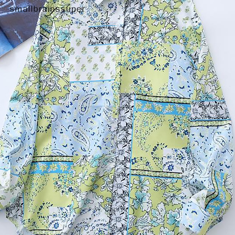 Áo Sơ Mi Dài Tay Dáng Rộng In Họa Tiết Hoa Thời Trang Mùa Hè Cho Nữ