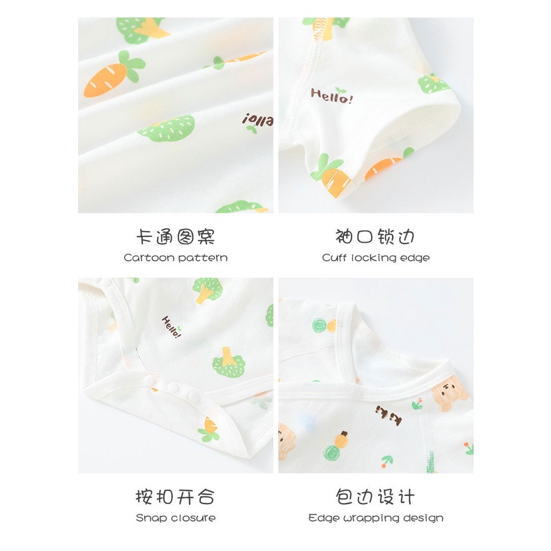 Bộ Áo Liền Quần Vải Cotton Mỏng Thời Trang Mùa Hè Cho Bé Sơ Sinh
