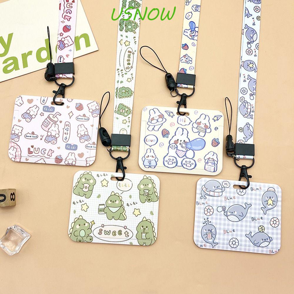 USNOW Vỏ Bọc Thẻ ID / Xe Buýt / Thẻ Tín Dụng Họa Tiết Động Vật Hoạt Hình Dễ Thương Nhỏ Gọn Cho Nữ