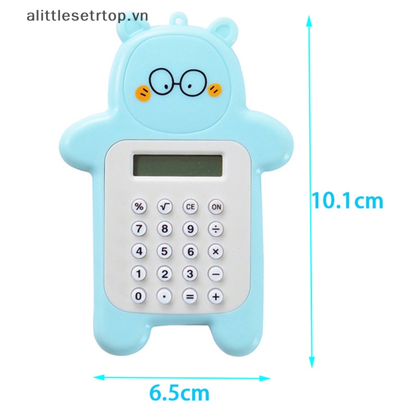 Alittlesetrtop máy tính hoạt hình sáng tạo đồ dùng văn phòng máy tính kỹ thuật số nhỏ di động kích thước bỏ túi 8 hiển thị sinh viên caculator dễ thương.