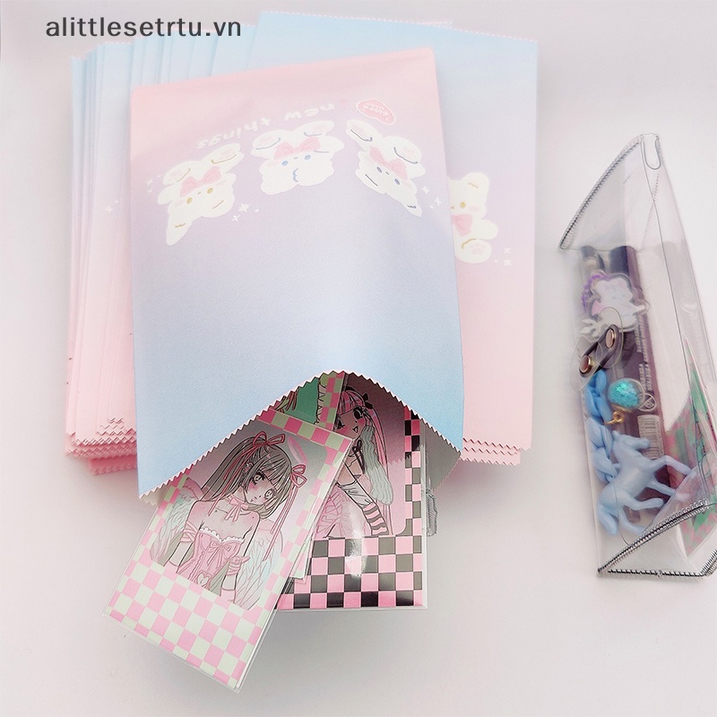 Set 10 Túi Giấy Mini In Hình Gấu Thỏ Dễ Thương Đựng Quà Cho Nữ Sinh