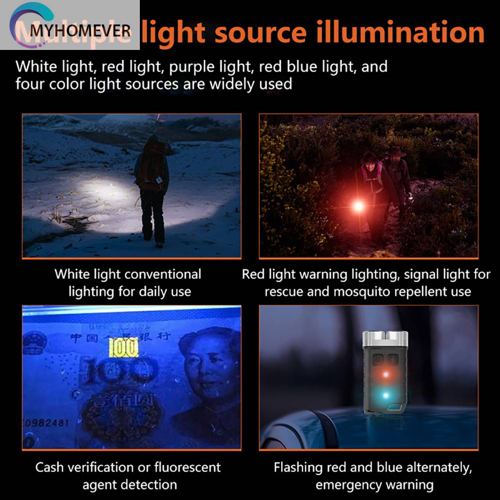 Móc Khóa Đèn Pin Mini Độ Sáng Cao 900LM