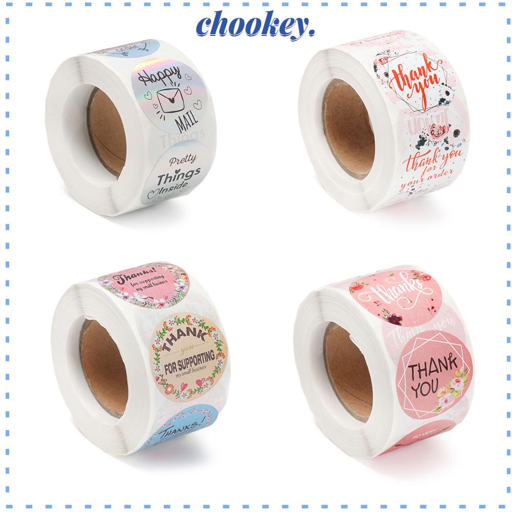CHOOKEY Nhãn Dán Trang Trí Quà Tặng In Chữ Thank You Độc Đáo DIY