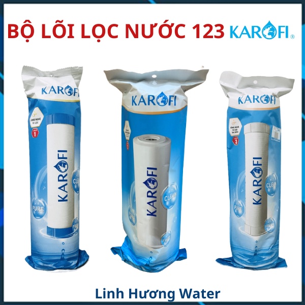 Bộ 3 lõi lọc nước Karofi 123 chính hãng, lọc thô 123 Karofi, dùng cho máy lọc nước RO ( chuẩn)