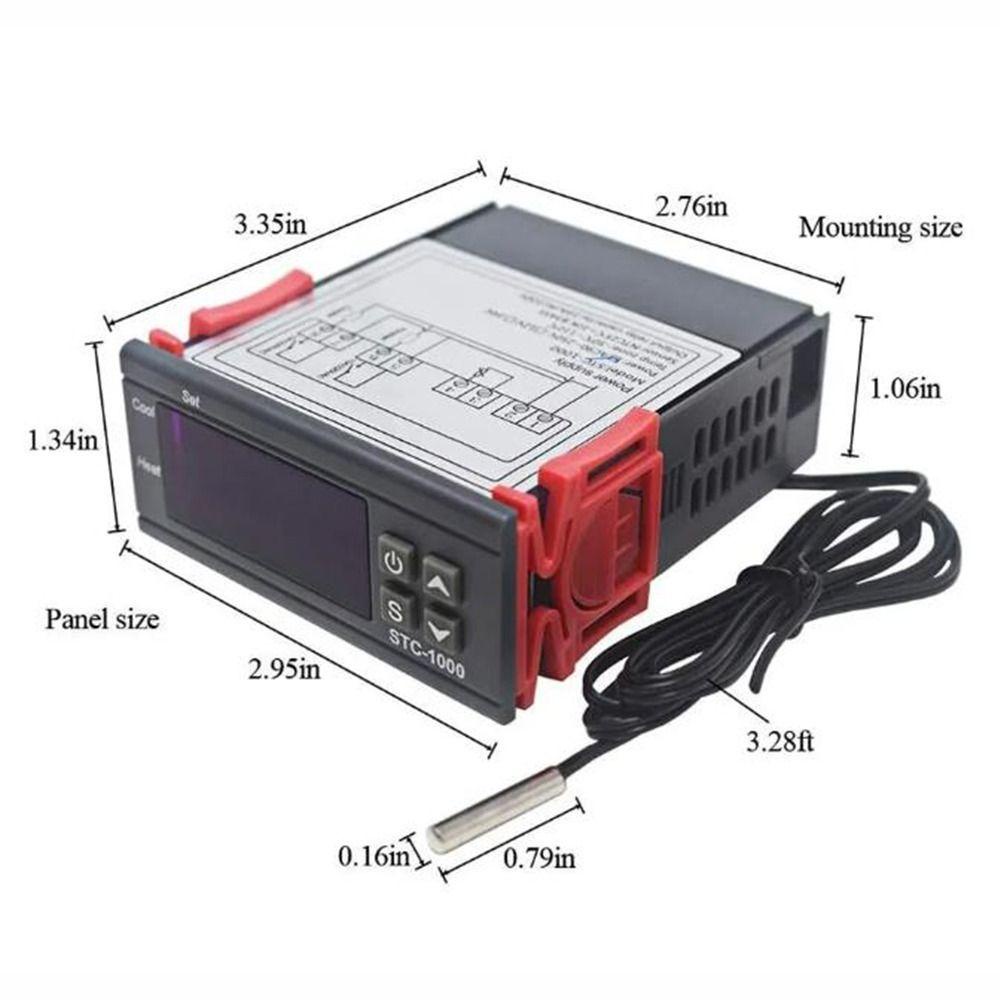 SUYO 1 Bộ Điều Nhiệt Kỹ Thuật Số Có Đèn LED - 58~210 - 58~210°F Bộ Điều Khiển Nhiệt Độ Kép Sân Khấu - 500°C~99°C Bộ Điều Chỉnh Nhiệt STC 1000 110-220V Cho Tủ Lạnh