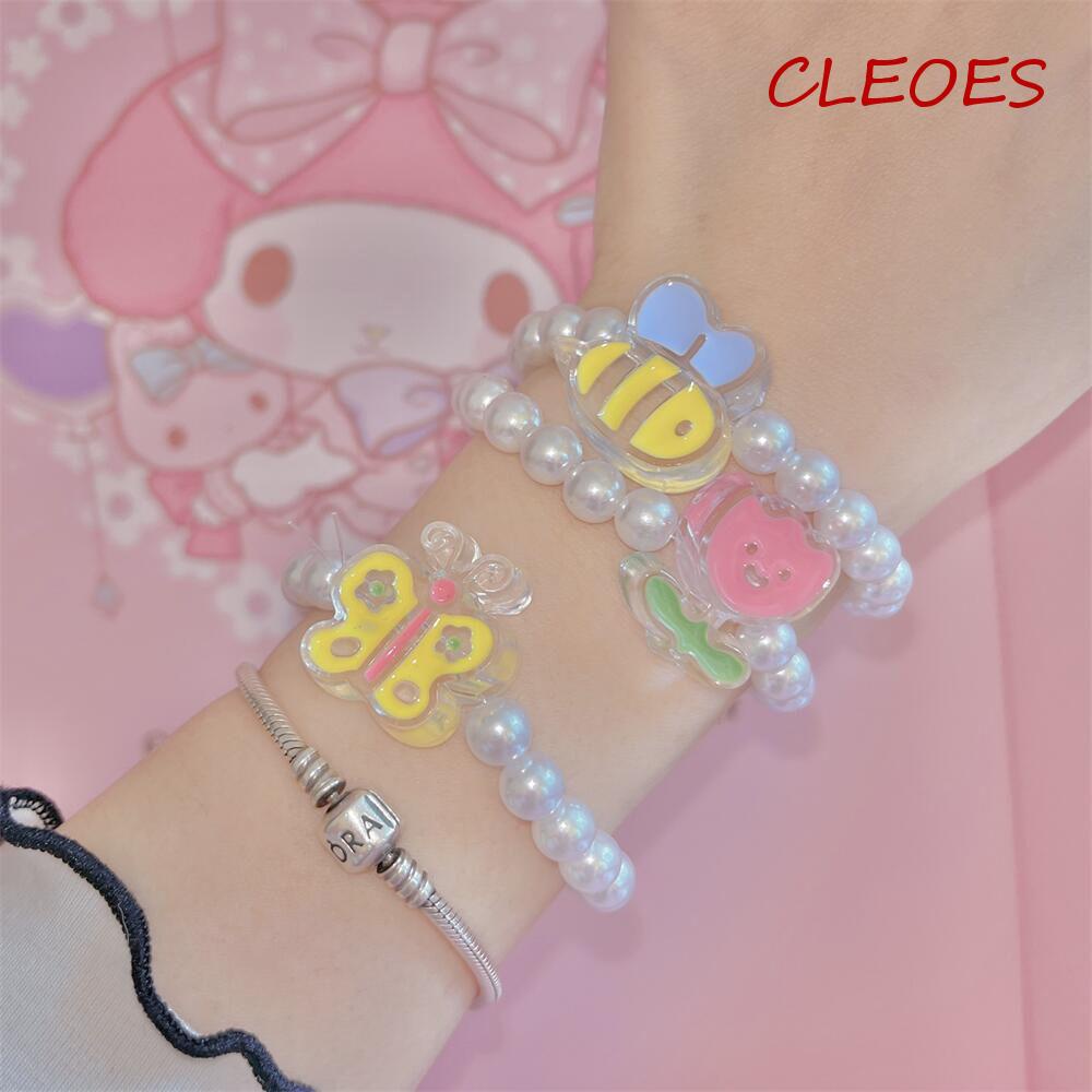 CLEOES Vòng Cổ Choker Co Giãn Mặt Gấu Hoạt Hình Thời Trang Cho Nữ