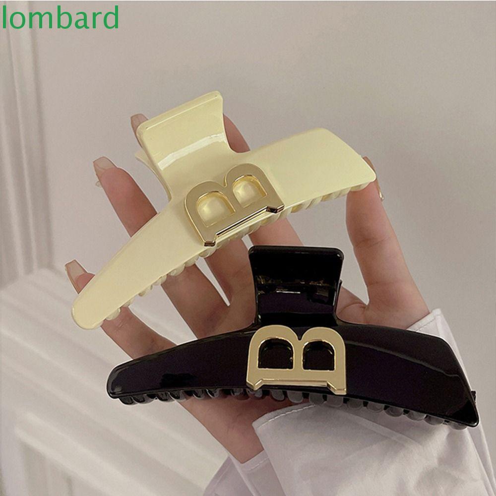 LOMBARD Kẹp Tóc Đuôi Ngựa Cỡ Lớn Họa Tiết Hình Học Thanh Lịch Cho Nữ