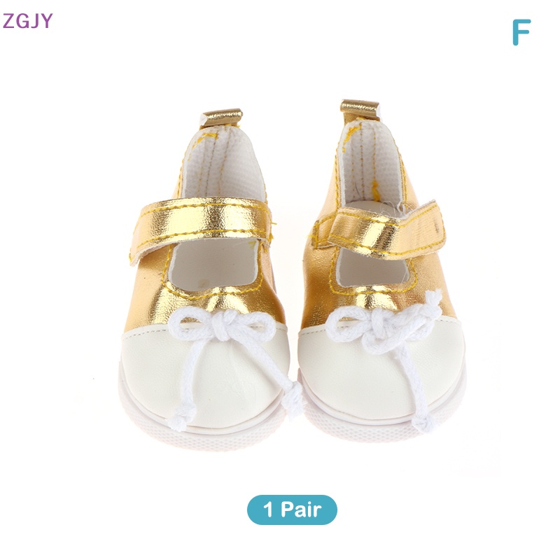 1 Đôi Giày Búp Bê Quai Dán Đính Nơ Xinh Xắn Cho Bé Gái 18inch Mới