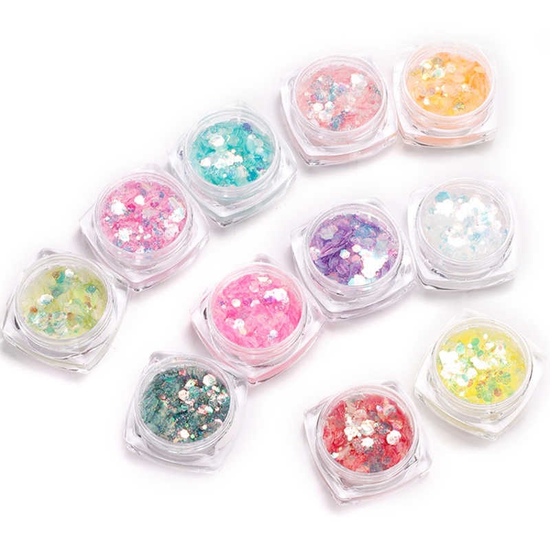 Sa Hộp Kim Tuyến 12 Màu Lấp Lánh Trang Trí Móng Tay Nghệ Thuật