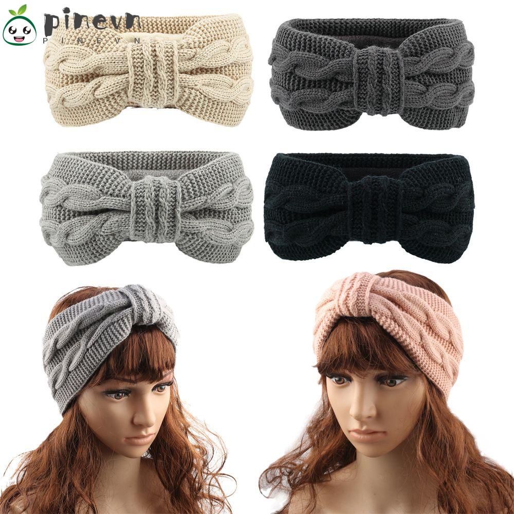 PINEVN Băng Đô Dệt Kim Vải Lông Mềm Mại Bản Rộng Thời Trang Thu Đông