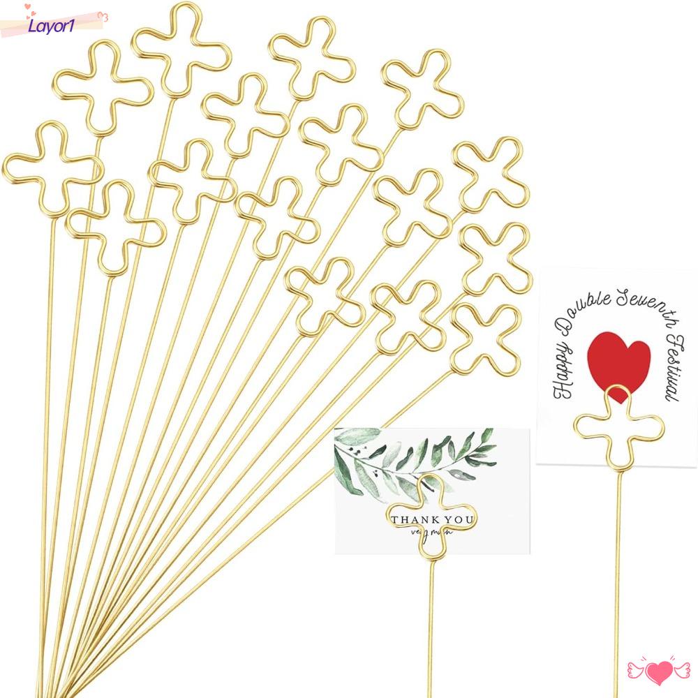 LAYOR1 Giá Đỡ Ảnh Dạng Kẹp Bằng Kim Loại Màu Vàng Kim Loại Cho Tiệc Cưới