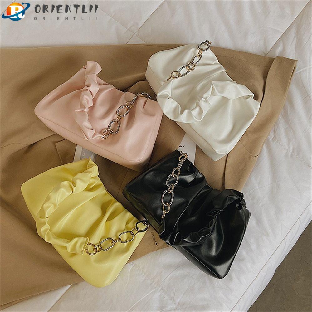 ORIENTLII Túi Xách Da PU Cỡ Lớn Màu Trơn Thời Trang Cho Nữ