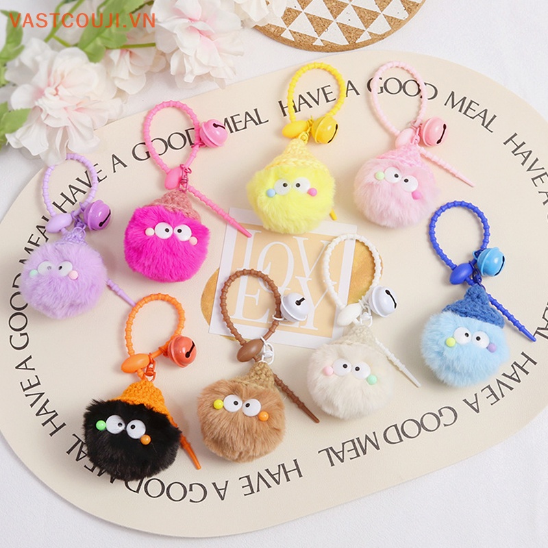 Móc Khóa Quả Cầu Lông Xù Hoạt Hình VASTJI Dễ Thương Dành Cho Nữ