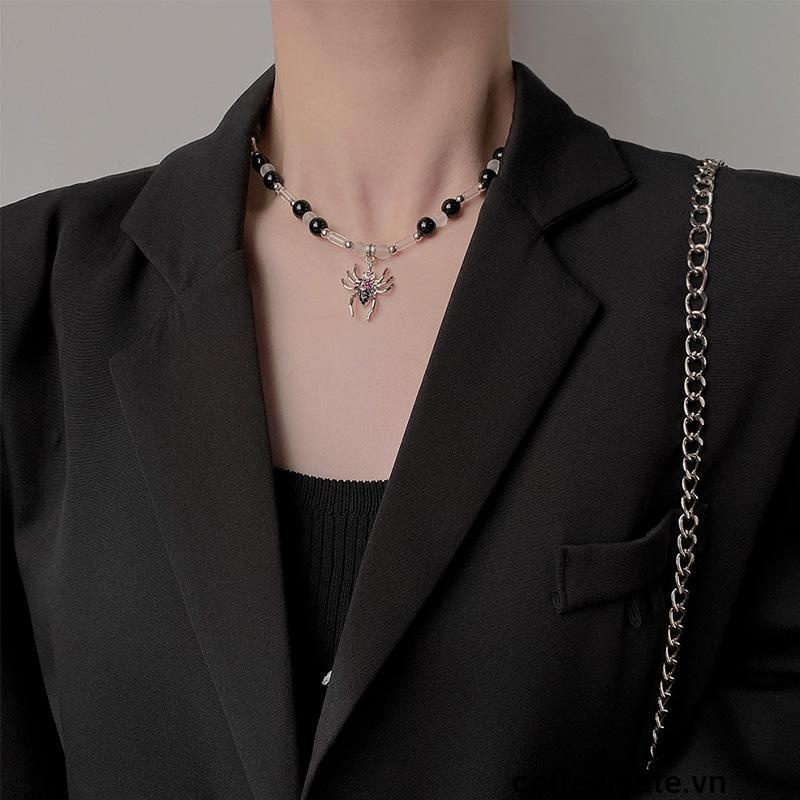 ⚡Vòng cổ mặt tròn đính hạt kim cương giả phong cách đường phố thích hợp cho nam và nữ