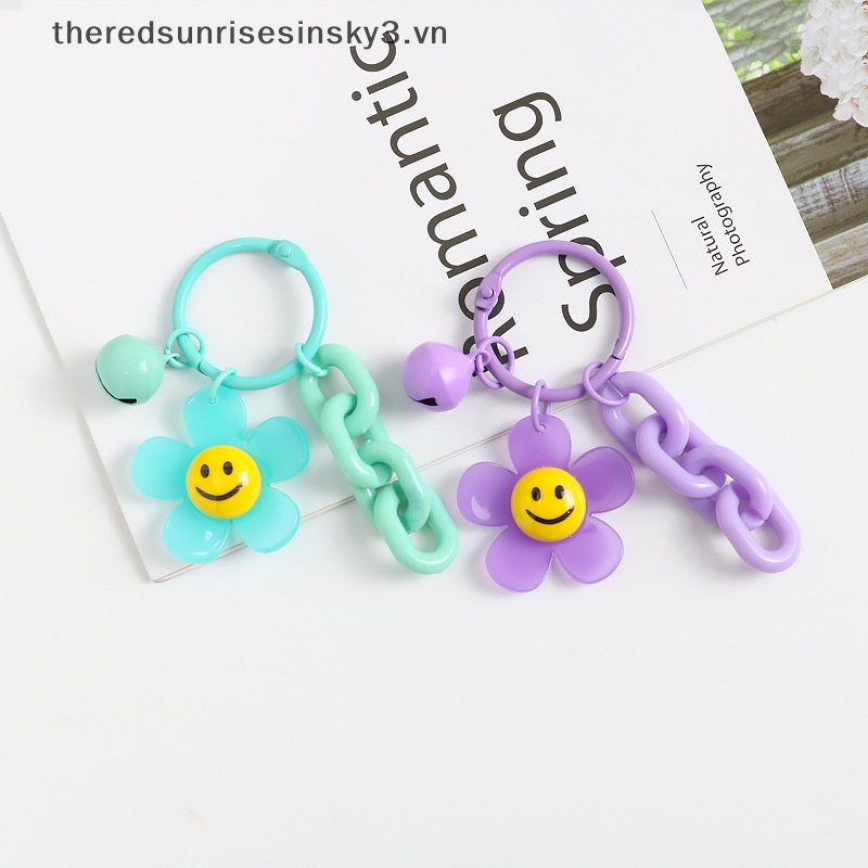 1 Móc Khóa Acrylic Hình Hoa Hướng Dương Cười Nhiều Màu Sắc Dễ Thương