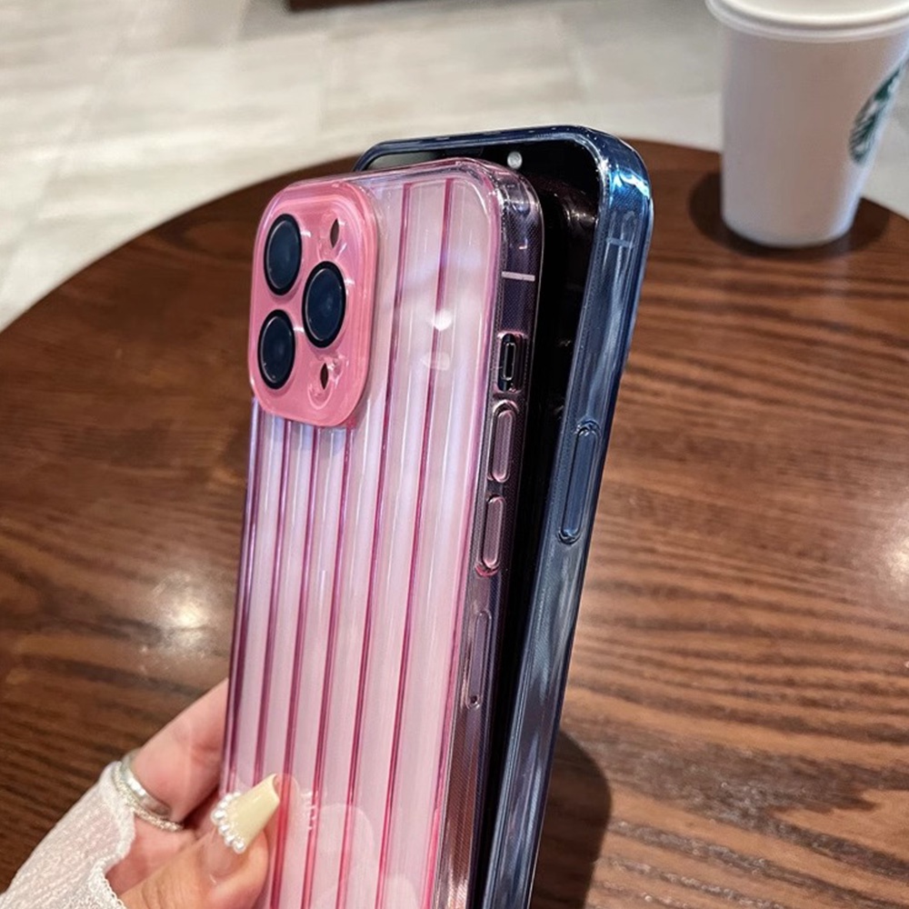 Ốp Điện Thoại TPU Dẻo Họa Tiết Kẻ Sọc Màu Trơn Đơn Giản Chống Trầy Cho IPhone 11 12 13 14 Pro Max