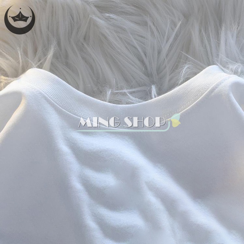 Áo Thun Nữ Ngắn Tay Cổ Tròn In Hoa Thời Trang