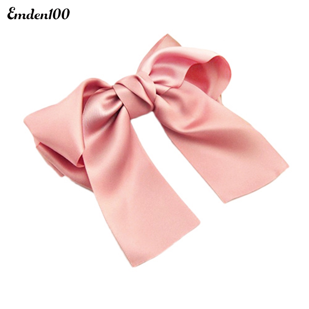 Kẹp Tóc Nơ Ruy Băng Satin Thời Trang Hàn Quốc Cho Nữ Giá Đỡ