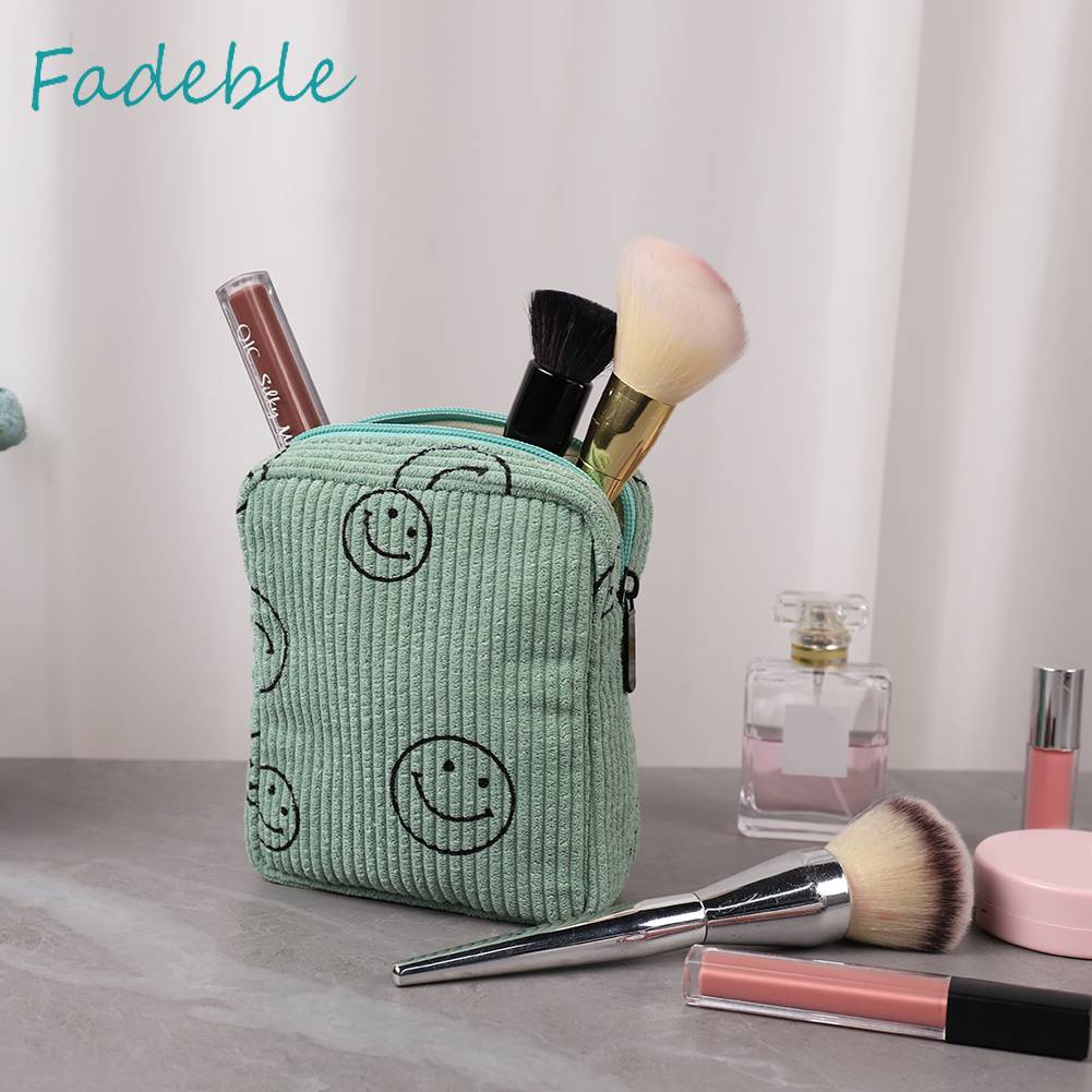 Túi Đựng Mỹ Phẩm Đa Năng Hình Mặt Cười Có Khóa Kéo Tiện Dụng Mang Theo Du Lịch