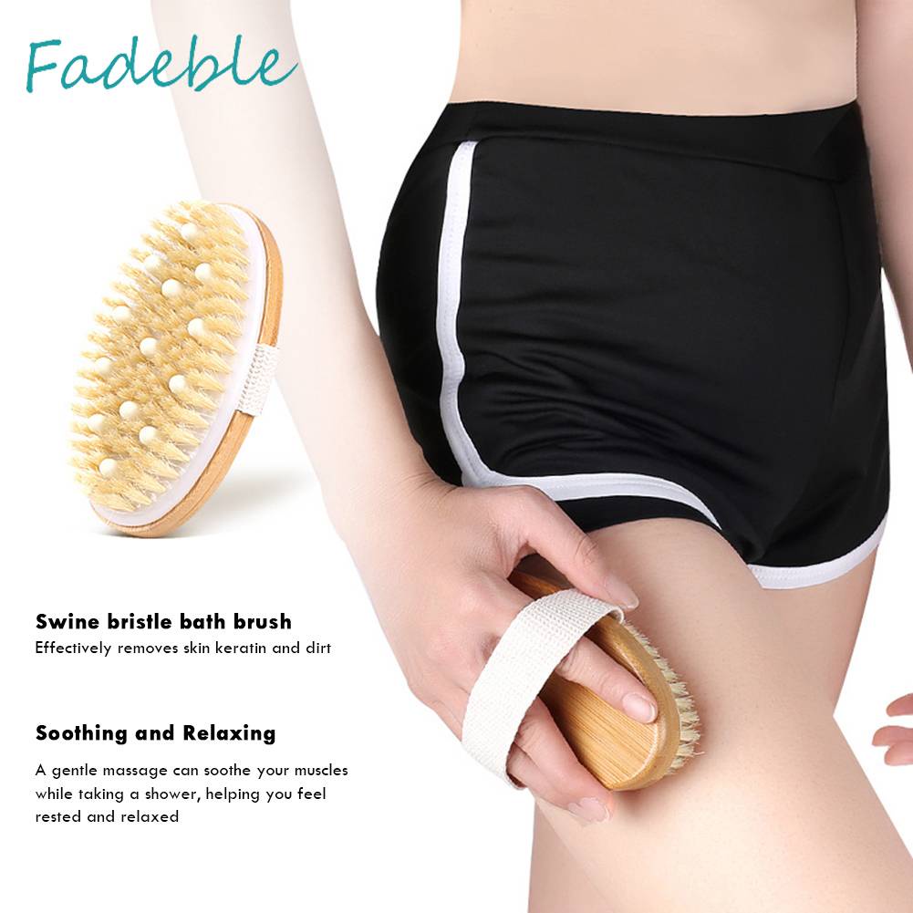 Bàn Chải Massage Lưng Bằng Gỗ Chống Trượt Tiện Dụng Cho Phòng Tắm