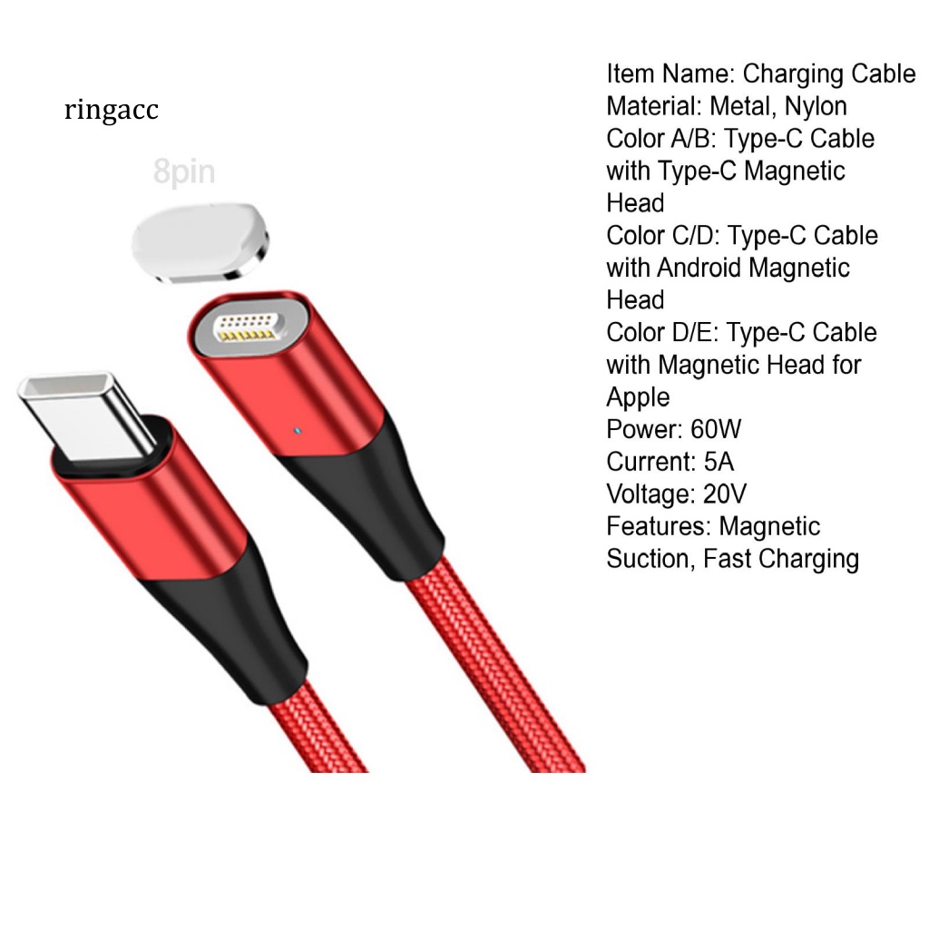Dây Cáp Sạc RGA Có Nam Châm Màu Trơn