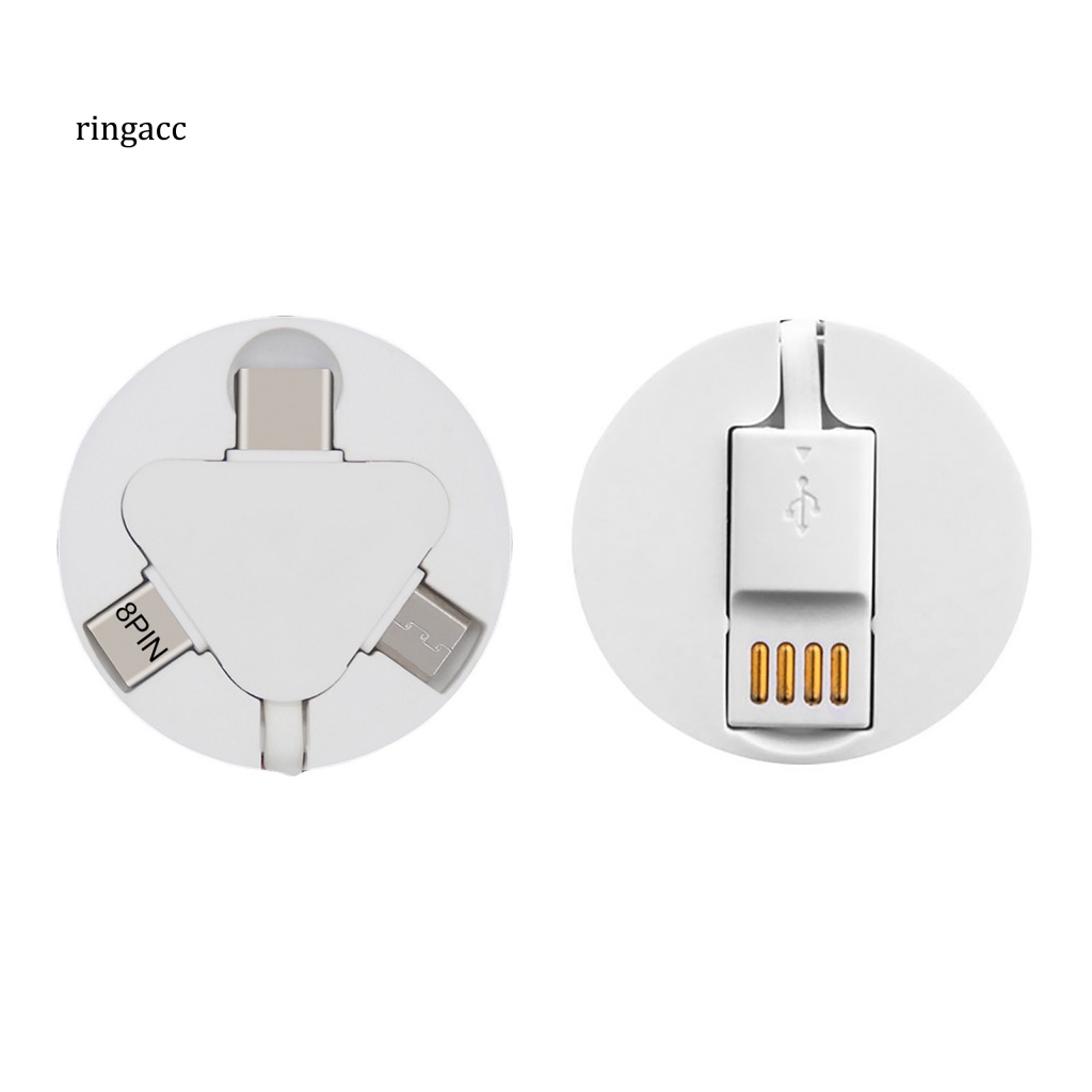 Dây Cáp Sạc 8-pin Micro USB Type-C 3 Trong 1 Cho Android