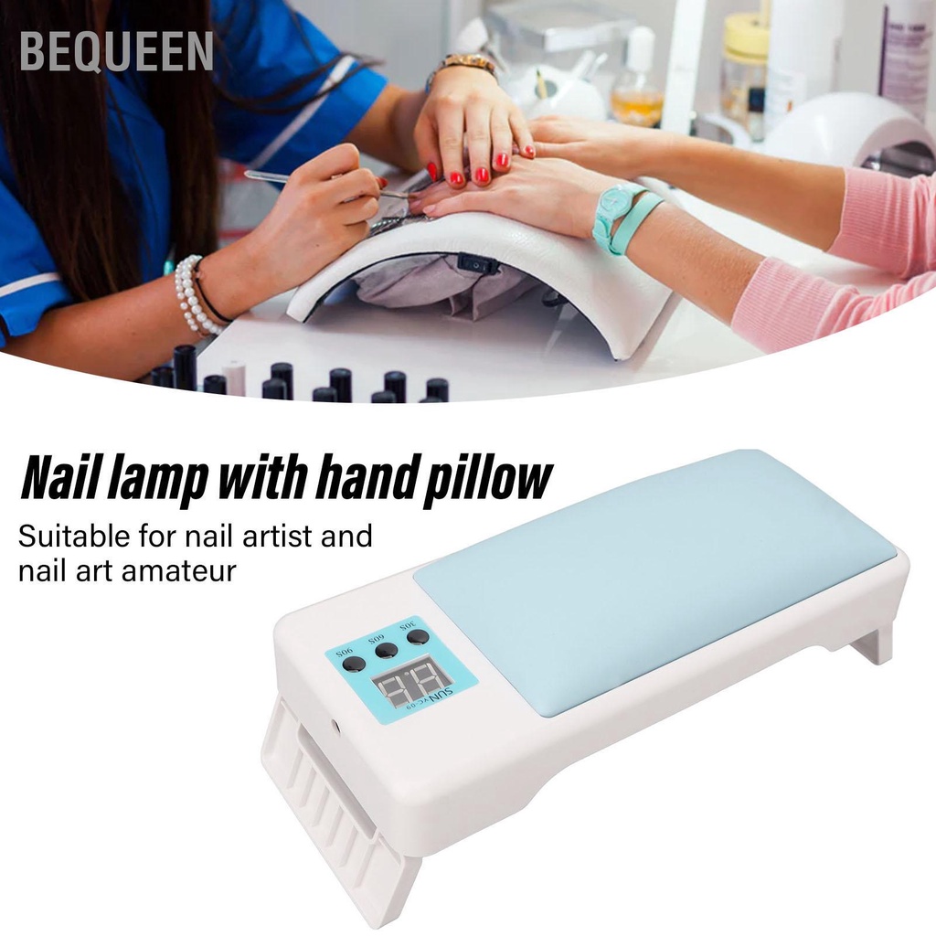 Bequeen Đèn UV LED Làm Móng Có Gối Tay Gấp Gọn Di Động Bảo Dưỡng Sơn Gel Cho Nghệ Sĩ Phích Cắm Châu Âu 100‑240V
