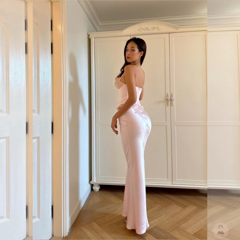 Set Áo Ren Không Tay Cổ Chữ V Khóa Kéo + Chân Váy Dài Phong Cách Đường Phố Cho Nữ