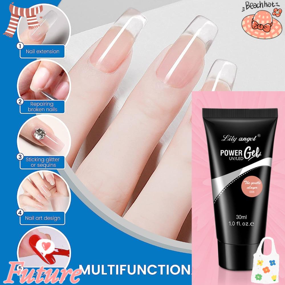 FUTURE Gel Nối Dài Móng Tay 3D Trong Suốt Màu Trắng Hồng Thời Trang Cho Nữ DIY