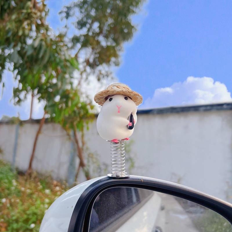 Best-Seller on Douyin Car Decoration Spring Foodie Hamster Cute Dashboard Rearview Mirror Swing Mouse Car Decoration K8l5