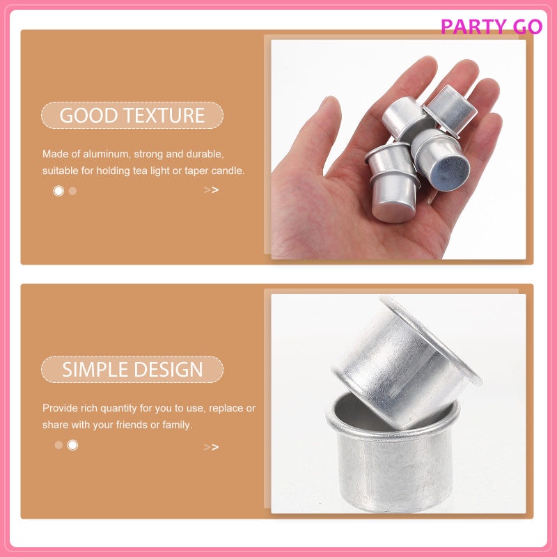 Bộ 50 Đế Nến Bằng Nhôm Phong Cách Giáng Sinh