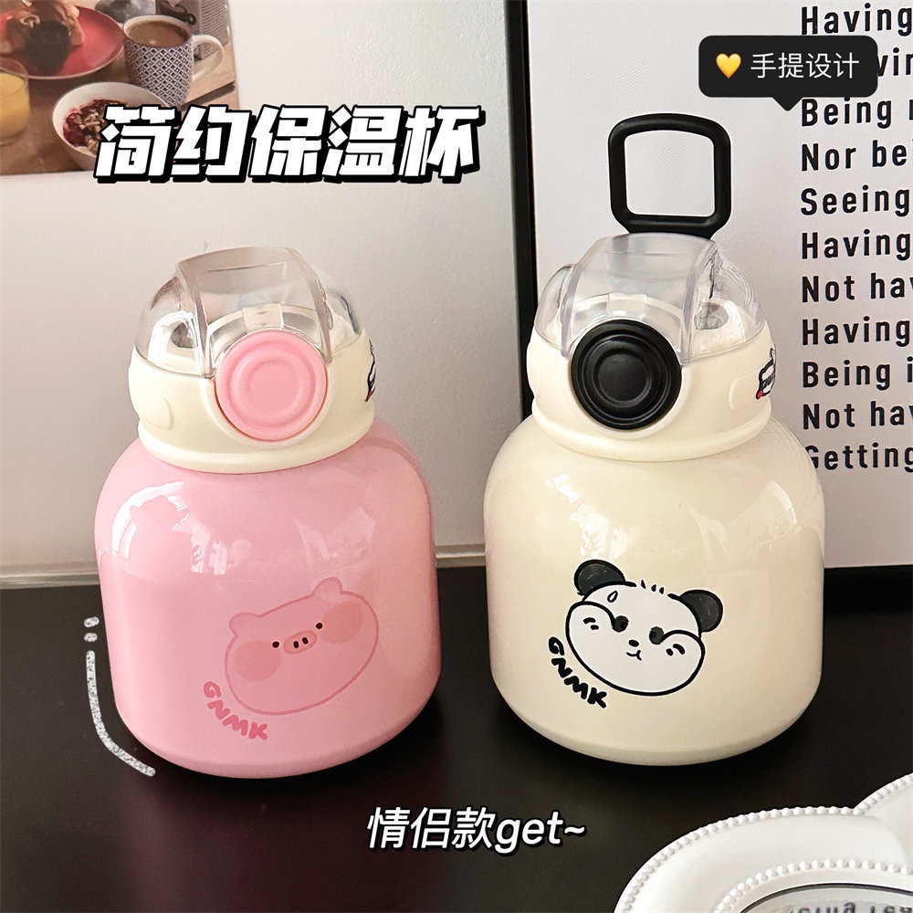 Bình Nước Giữ Nhiệt Bằng Thép Không Gỉ 316 Họa Tiết Hoạt Hình Dễ Thương Cho Bé