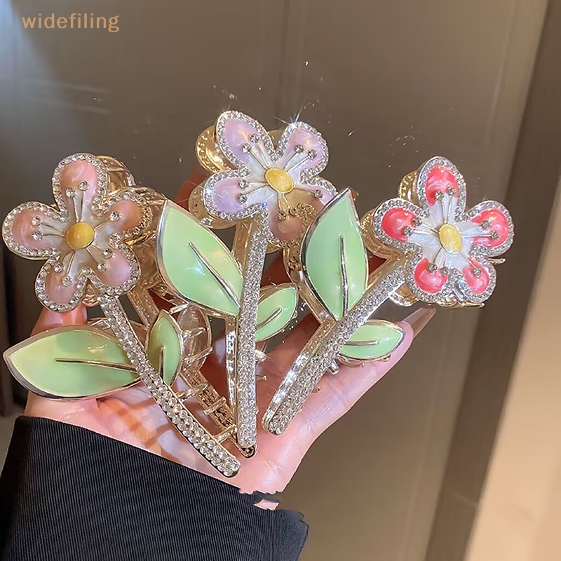 Kẹp Tóc Càng Cua Bằng Kim Loại Hình Hoa Màu Vàng Thanh Lịch Cho Nữ