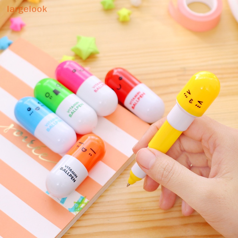 Set 10 Bút Bi Hình Viên Thuốc Hoạt Hình Màu Sắc Ngẫu Nhiên Cho Bé
