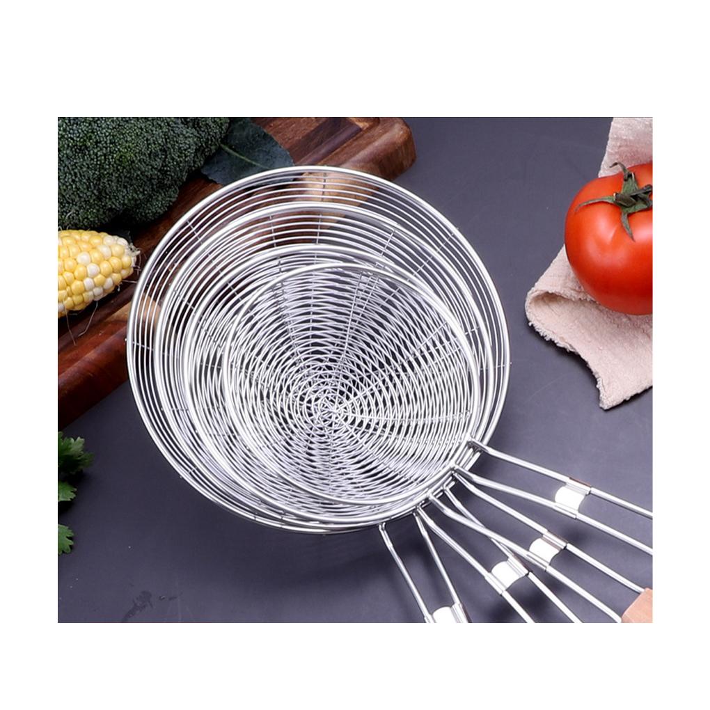 Muỗng Vớt Đồ Chiên Cán Dài Bằng Thép Không Gỉ Bền Dễ Sử Dụng