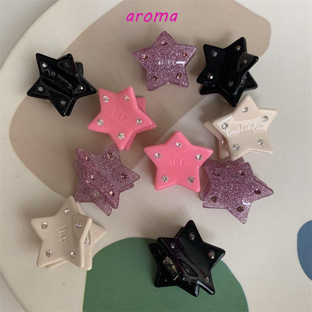 AROMA Kẹp Tóc Càng Cua Mini Đính Đá Trái Tim Dễ Thương Sáng Tạo Kiểu Pháp Cổ Điển Dành Cho Bạn Nữ