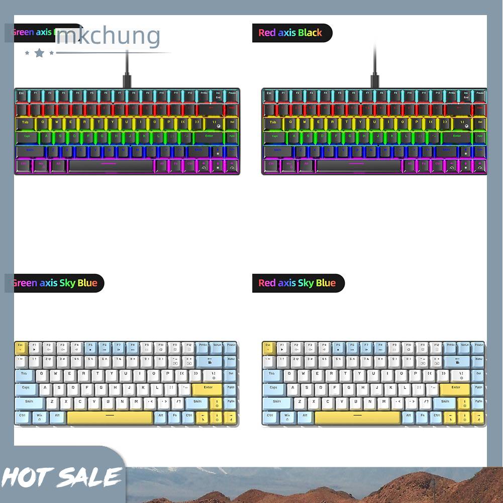Bàn Phím K84 87 Phím Màu Dạ Quang Cho Game Thủ