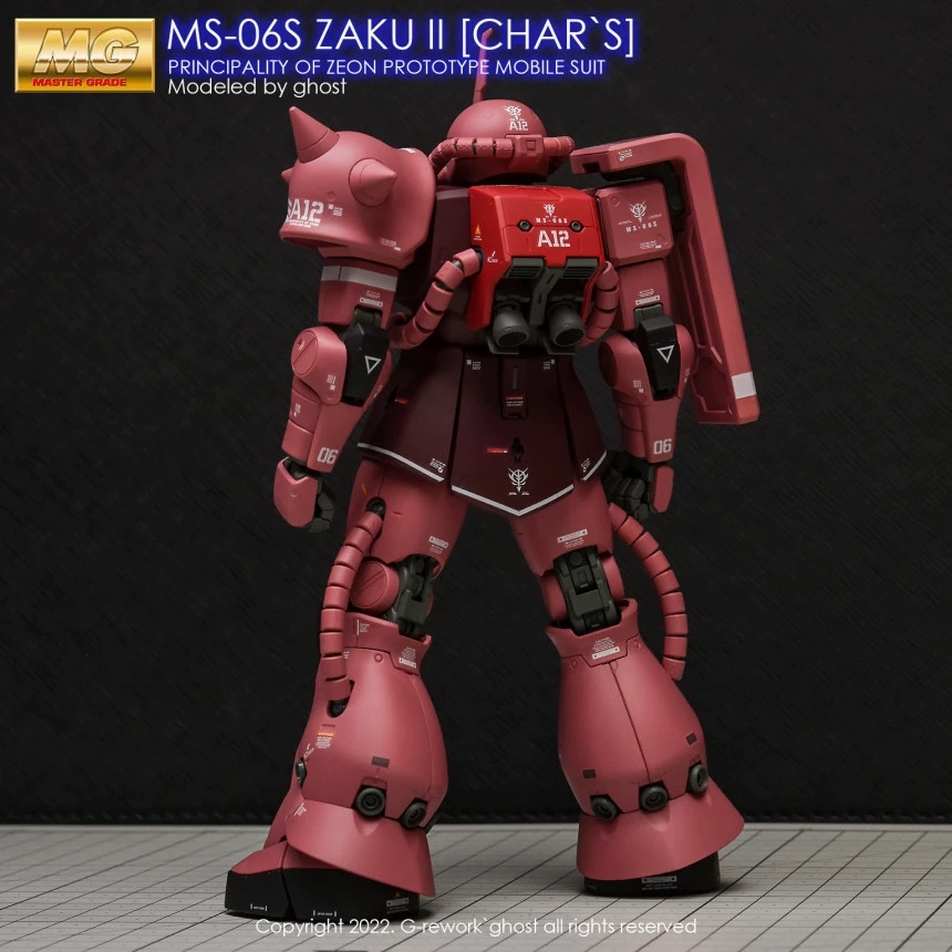 Decal Dán Trang Trí Xe Hơi MG MS-06S ZAKU RED 2.0