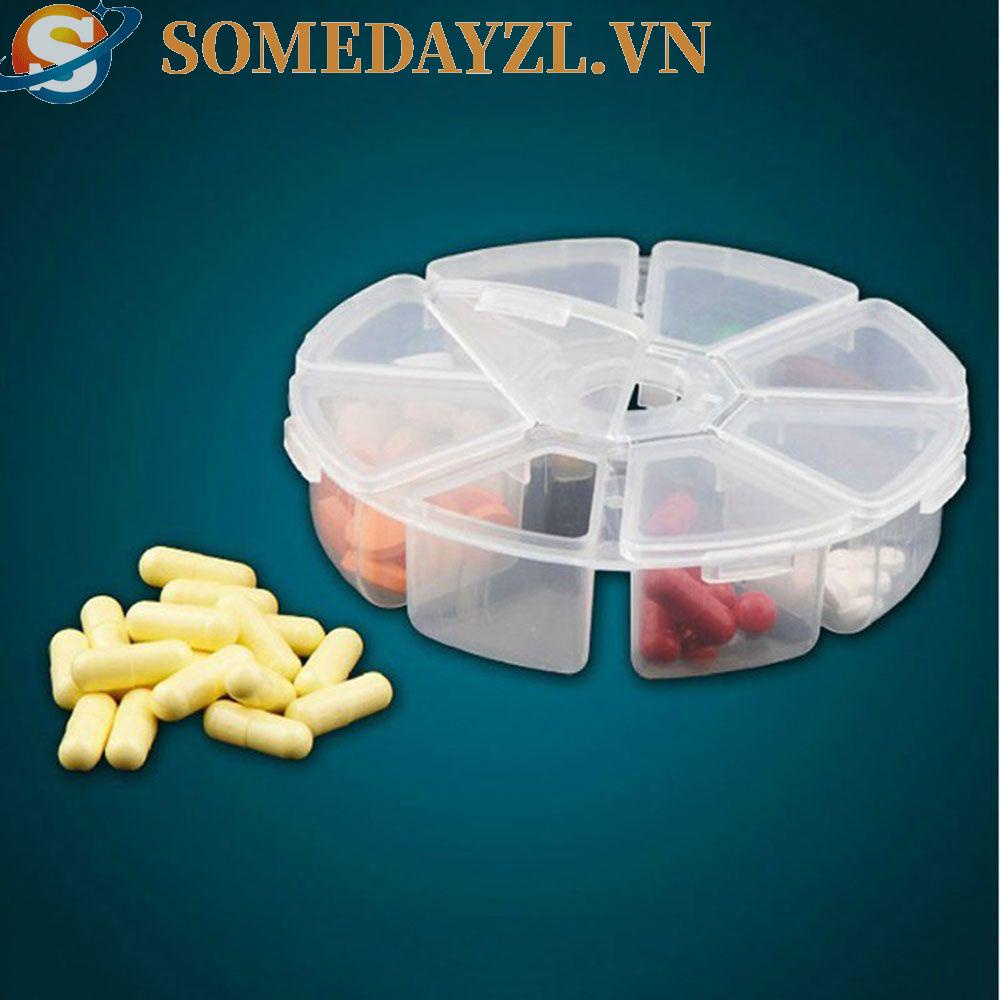 SOMEDAYZL Hộp Nhựa Trong Suốt 8 Ngăn Đựng Trang Sức